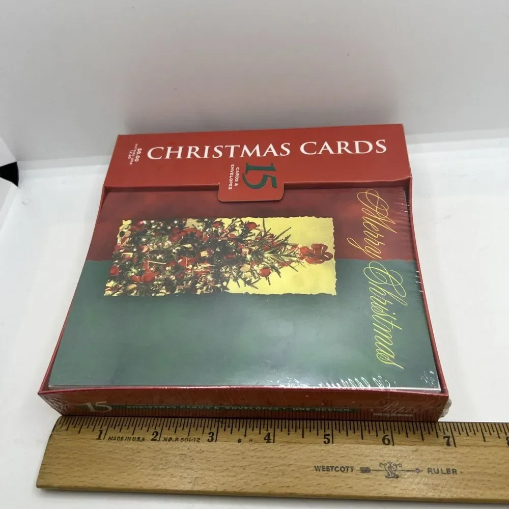 NOS Christmas Cards Happy Holidays Merry Christmas Tree 15 Cards‎ & Envelopes